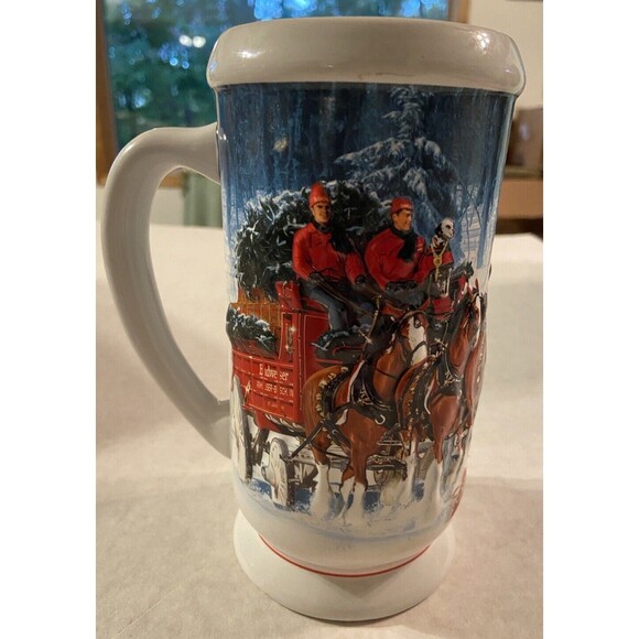 2007 Budweiser WINTER'S CALM ~Holiday Beer Stein ~ Clydesdale Collectible No Box - Picture 1 of 7
